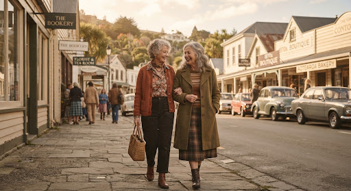 Lesley and Gail walking together