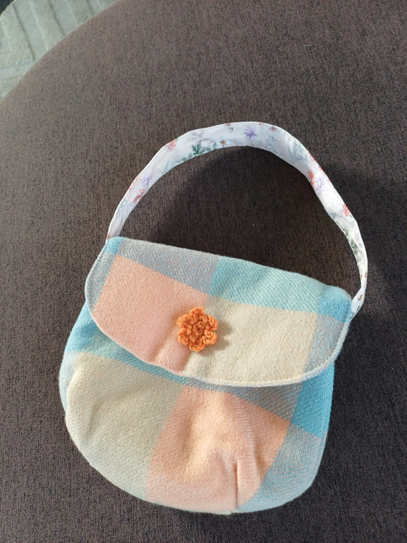 Small Checked Wool Bag