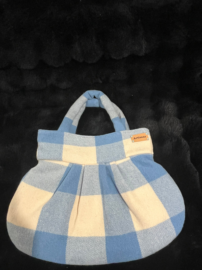 Petone Blue Check Handbag