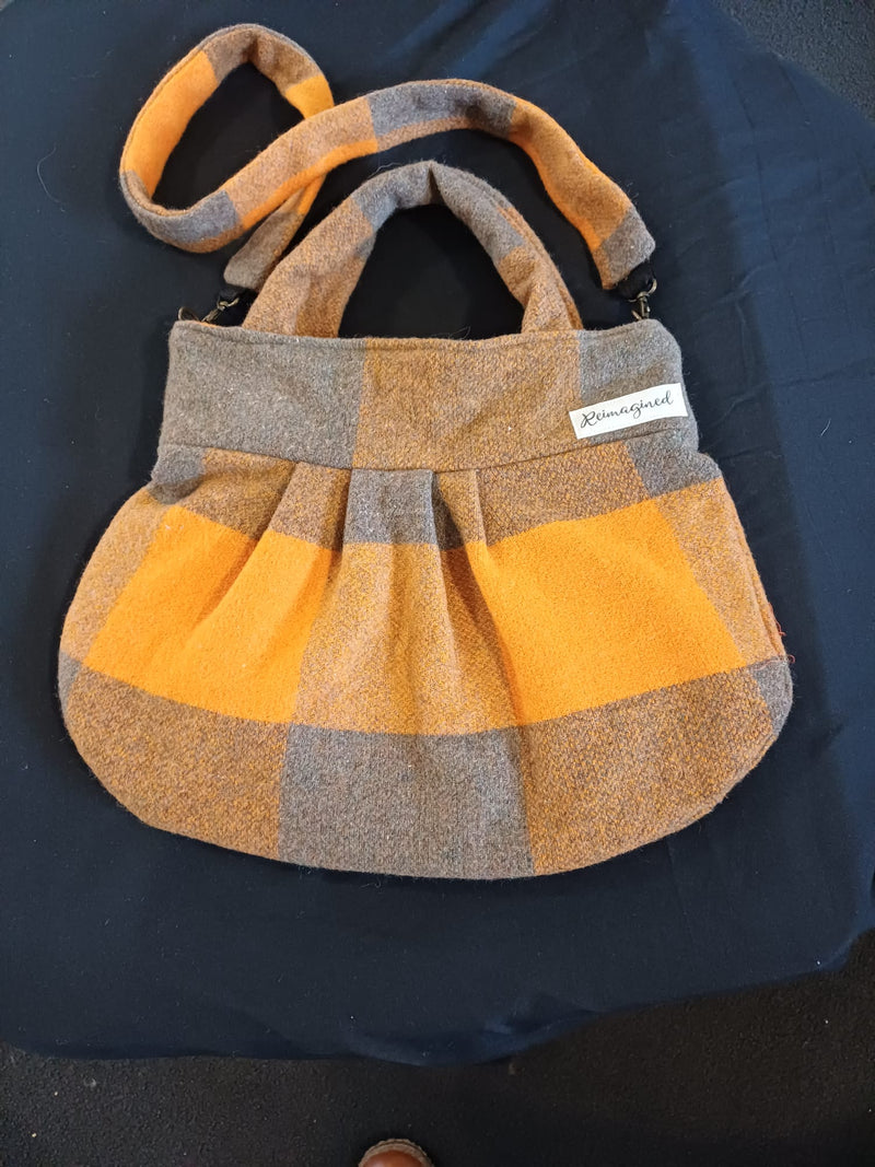 Autumn hues dual purpose shoulder bag or handbag with large flower lining