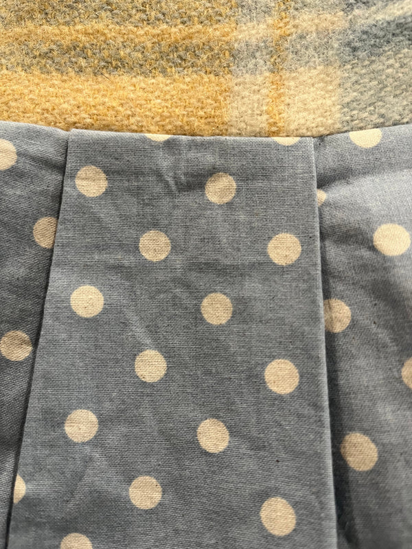Soft Mustard and Grey pleated woollen bag