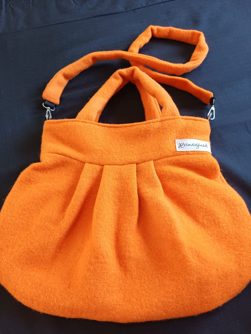 Solid Orange Dual purpose Shoulder bag or Handbag