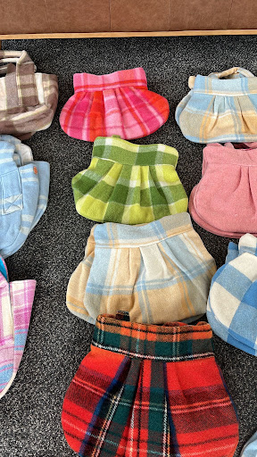 A collection of handmade reclaimed wool bags